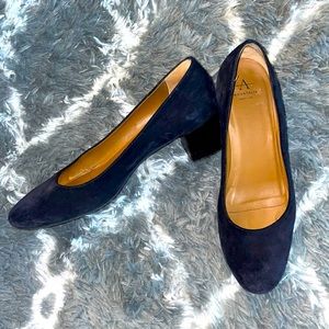 Aquatalia Italian Black Suede Low Heels